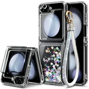 NGB SUPREMACY For Samsung Galaxy Z Flip6 Phone Case Screen Protector Wrist Strap Lanyard Shiny Sparkly Glitter Galaxy Z Flip 6 Case Cover